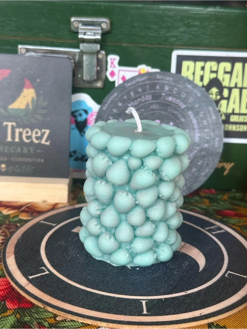 Blue Strawberry Candle